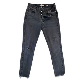 Re/Done Originals Button Fly Jeans in Worn Black sz 27